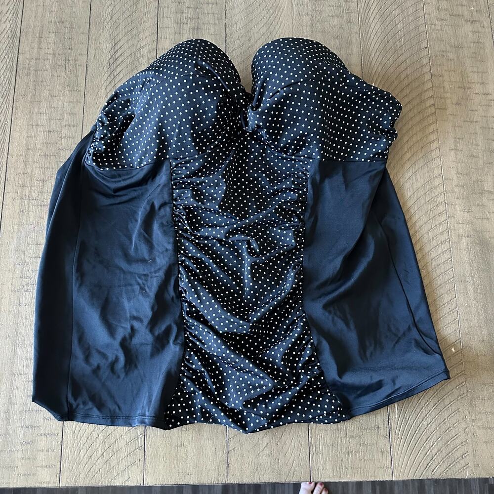 Bathing Suit Top Lane Bryant Polka Dot Plus Size 44 C Tankini
